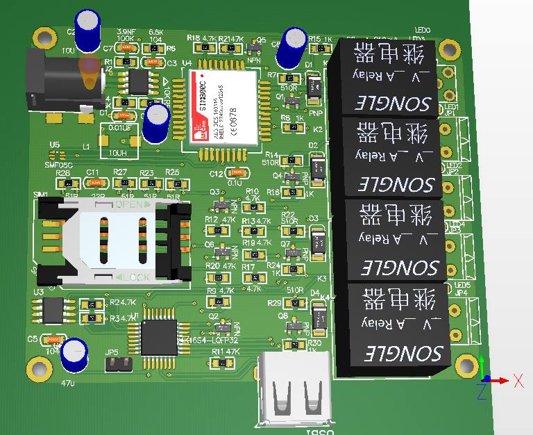 GSM+SIM800+继电器